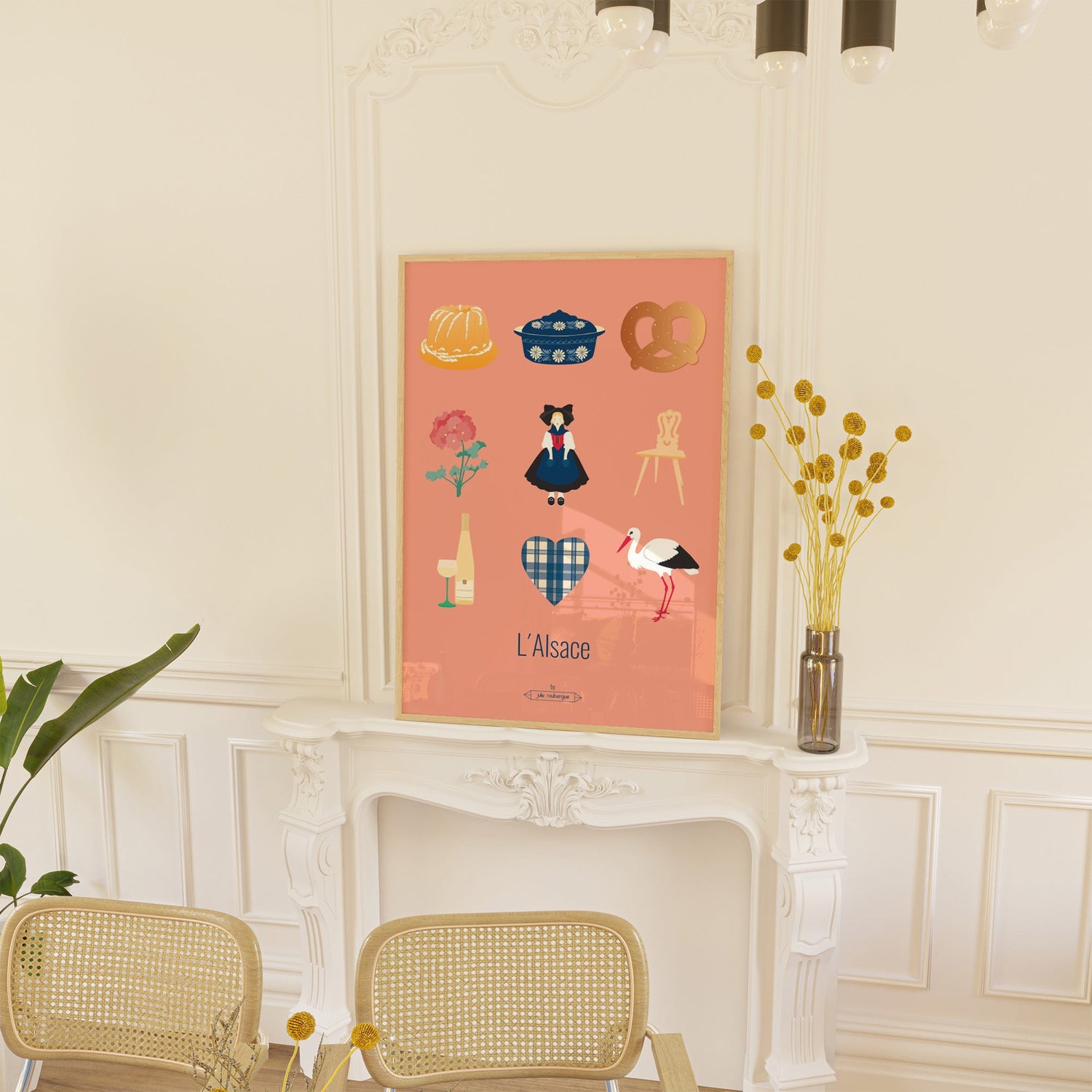 Affiches Alsace maisons à colombages illustration Julie Roubergue