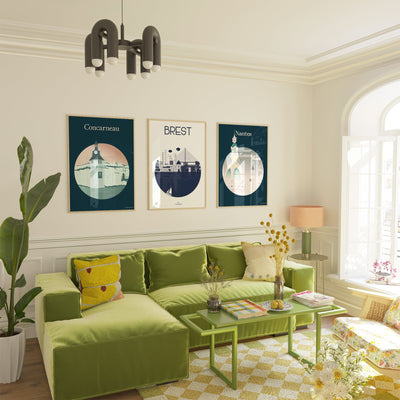 Affiches de Bretagne mer et côtes sauvages illustration Julie Roubergue