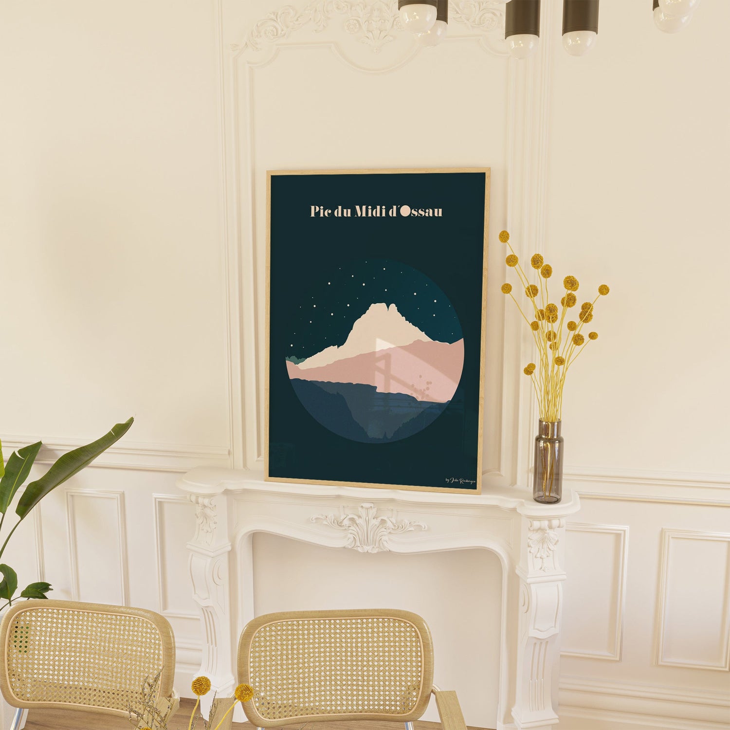 Affiches des Pyrénées montagne et Pic du Midi d’Ossau illustration Julie Roubergue