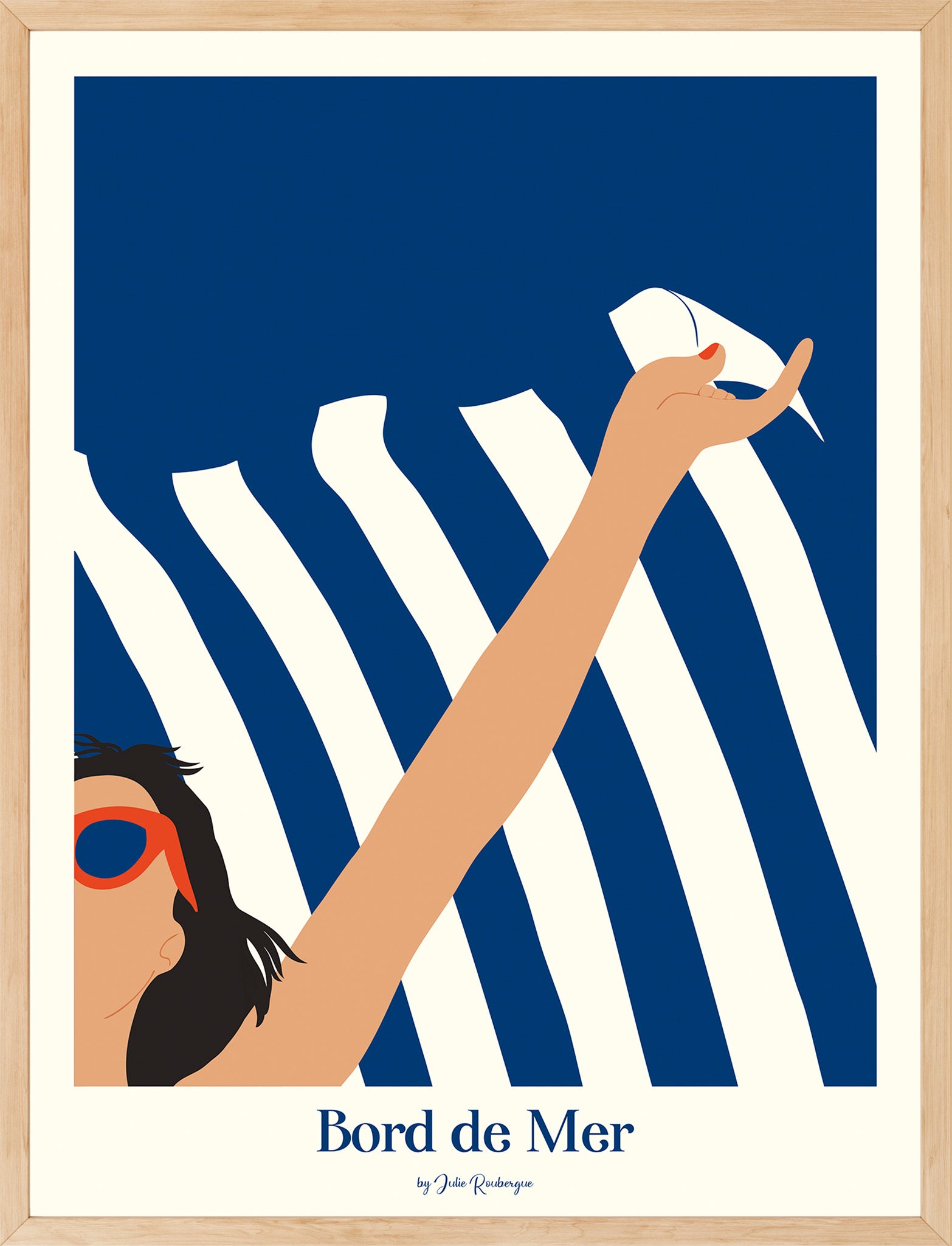 Affiche encadrée BORD DE MER – Brise Marine, format 30x40 cm, parfaite pour une décoration graphique et estivale.