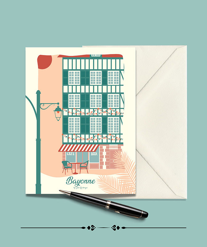 Carte Postale Bayonne, La Terrase - Julie Roubergue