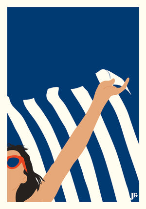 Carte postale 10x15 cm Brise Marine – illustration poétique de la côte par Julie Roubergue.