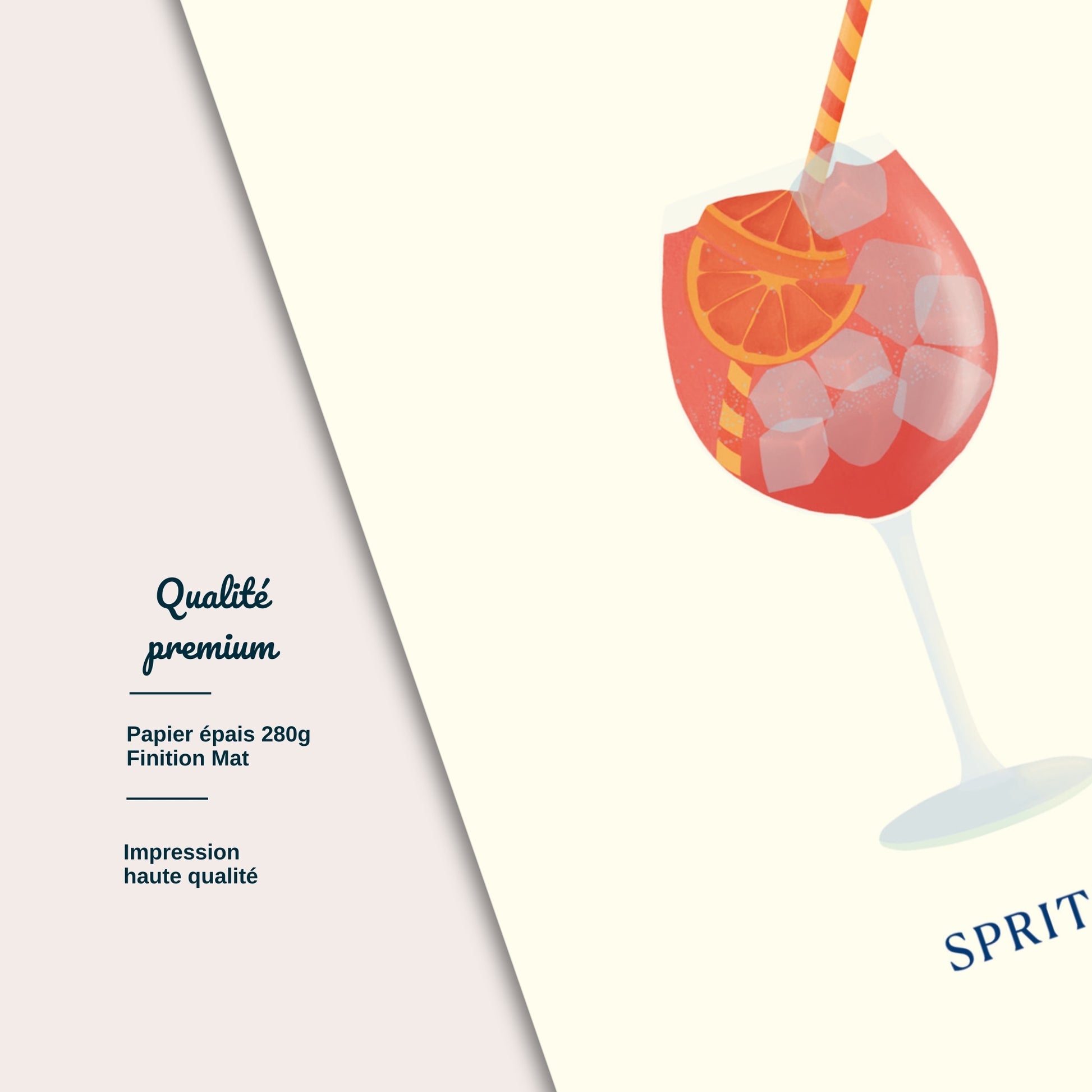 Détail carte postale Dolce Vita, Spritz impression papier épais illustration Julieroubergue
