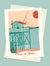 Carte postale Presqu'île du Medoc, Le Carrelet – illustration avec enveloppe assortie, ambiance nature aux couleurs pastel.