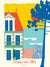 Carte postale Soulac-sur-Mer, Bord de Mer – illustration colorée d’une villa  sur la plage du Médoc.