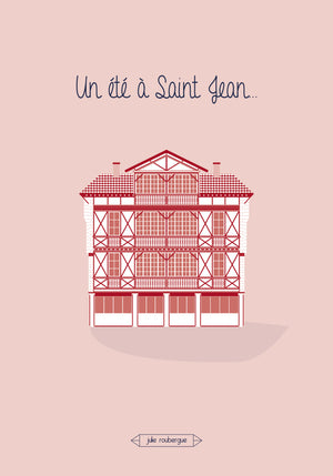 Carte postale de Saint Jean de Luz illustrée par Julie Roubergue.