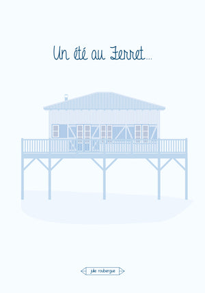 Carte postale du Cap Ferret llustrée par Julie Roubergue