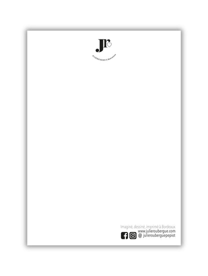 Verso de la carte postale illustrée  par Julie Roubergue