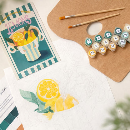 ma peinture au numero de mon illustration Lemons