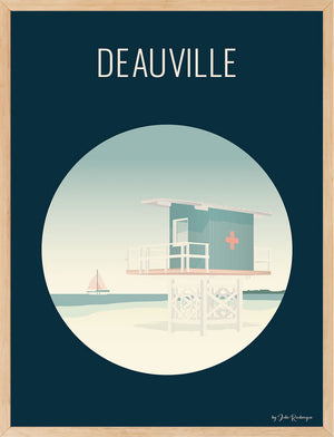 Affiche DEAUVILLE, La Plage Julie Roubergue