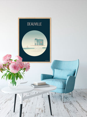 Affiche DEAUVILLE, La Plage Julie Roubergue