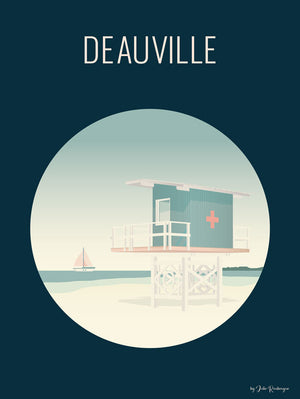 Affiche DEAUVILLE, La Plage Julie Roubergue