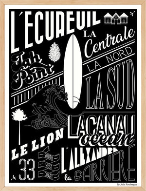 Affiche LACANAU, Les Plages Julie Roubergue