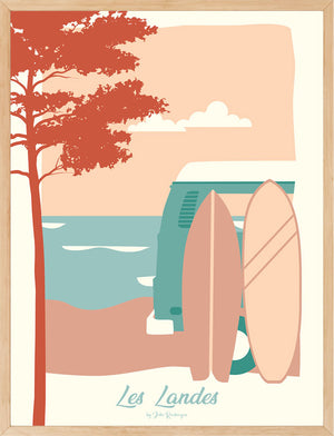 Affiche LES LANDES, Les Surfs Julie Roubergue