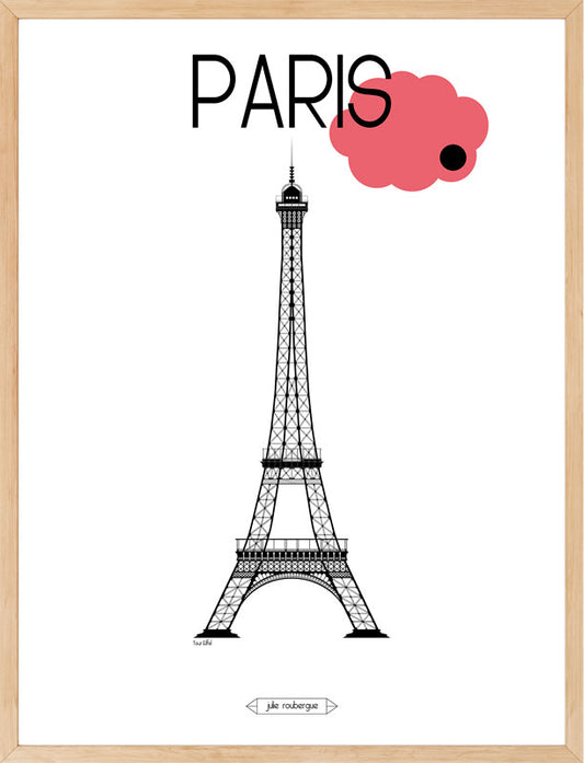 Affiche Paris encadrée – Tour Eiffel stylisée pour une décoration chic et contemporaine.