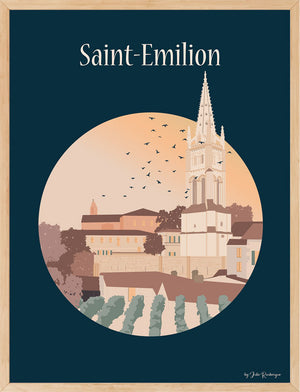 Affiche SAINT ÉMILION, Le Village Julie Roubergue